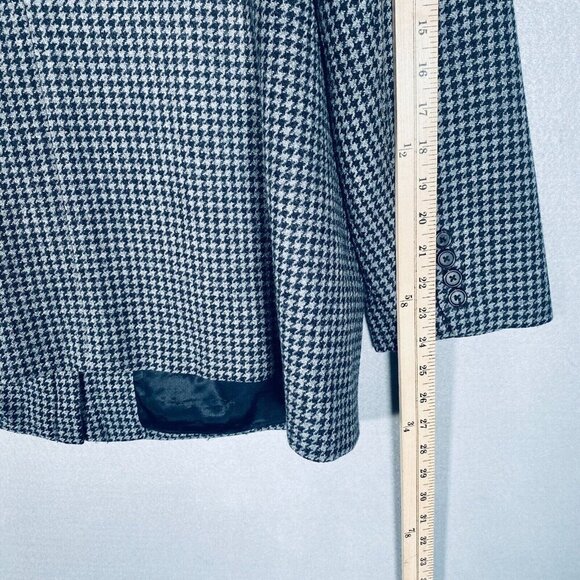 Lauren Ralph Lauren Jacket Womens 16W Gray Wool Full Zip Houndstooth Coat - Picture 13 of 13